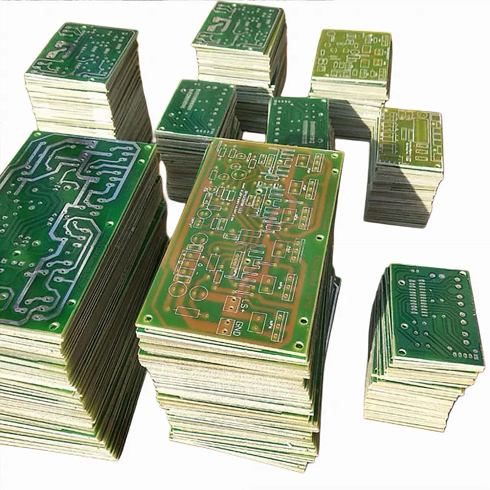 Single sided PCB bulk production panel close up view